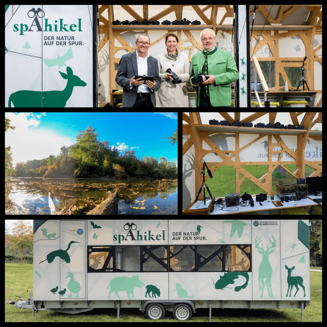 Unsichtbares sichtbar machen. Das „Spähikel“ der Österreichischen Bundesforste im Nationalpark Donau-Auen (NÖ) verbindet Naturerleben und Hightech.