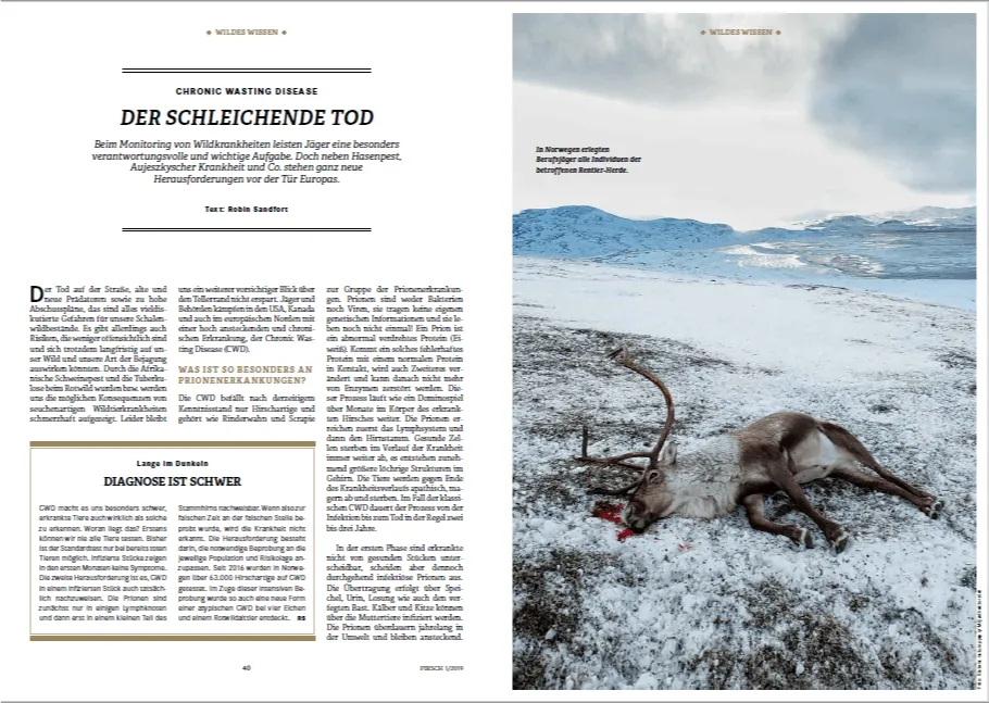 Neuer Artikel  in der Pirsch | chronic wasting disease