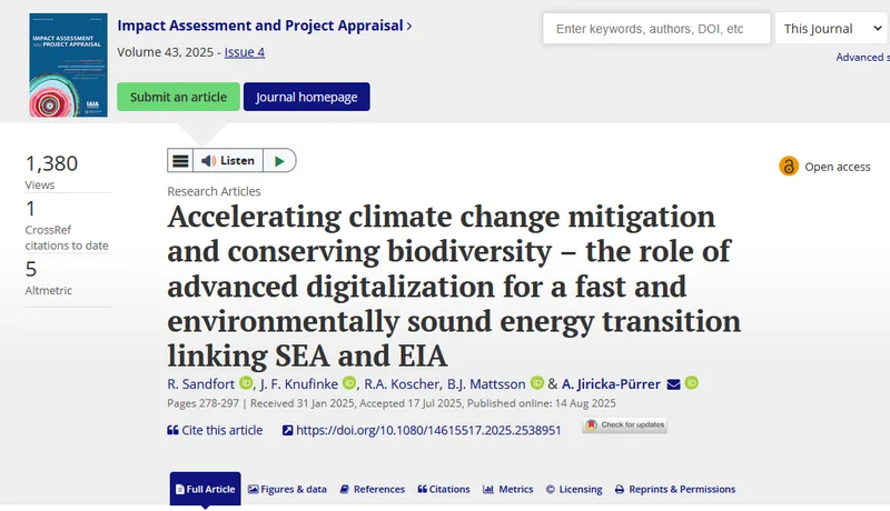 Accelerating climate change mitigation and conserving biodiversity — the role of advanced digitalization for a fast and environmentally sound energy transition